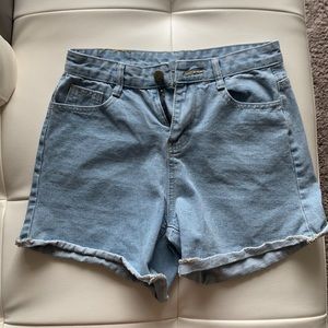 High waisted jean shorts